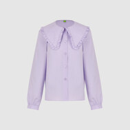 Блузка с оборками, фиолетовый цвет