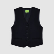 Жилет прилегающего силуэта на подкладке, черный цвет