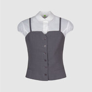 Жилет прилегающего силуэта на подкладке, черный цвет