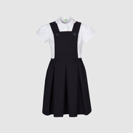 Сарафан на подкладке, с карманами, зеленый цвет