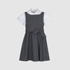 Школьный сарафан с бантом на подкладке, серый цвет