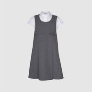 Сарафан со складками, на подкладке, серый цвет