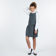 Сарафан со складками плиссе, на подкладке, черный цвет