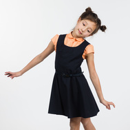 Сарафан со складками, на подкладке, синий цвет