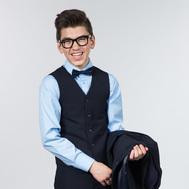 Жилет классический, на подкладке, черный цвет