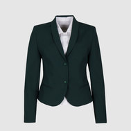 Жакет прилегающего силуэта, на подкладке, зеленый цвет