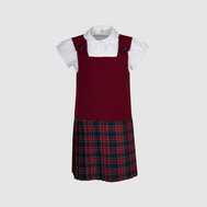 Школьный сарафан со складками, на подкладке, темно-синий цвет