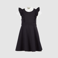 Школьный сарафан с резинкой в поясе, на подкладке, черный цвет