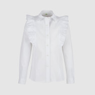 Блузка прямого силуэта, белый цвет