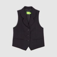 Жилет прилегающего силуэта на подкладке, серый цвет