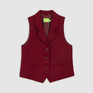 Стильный жилет с воротником "шалька", на подкладке с жаккардовым переплетением, бордовый цвет