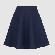 Юбка на резинке со складками, темно-синий цвет