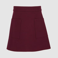 Юбка прямого силуэта на подкладке, темно-синий цвет