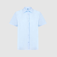 Классическая блузка с короткими рукавами, цвет белый, белый цвет