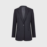 Жакет прилегающего силуэта на подкладке, темно-синий цвет