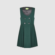 Сарафан на подкладке, с карманами, зеленый цвет