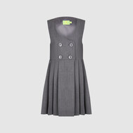 Сарафан с карманами из ткани повышенной износостойкости, на подкладке, синий цвет