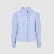 Блузка с широким воротником, бежевый цвет