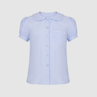 Классическая блузка с короткими рукавами, цвет белый, белый цвет