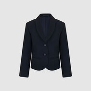 Жакет прилегающего силуэта, на подкладке, зеленый цвет