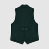 Жилет с воротником и лацканами закругленной формы, на подкладке, зеленый цвет
