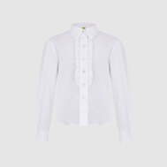 Классическая блузка с короткими рукавами, белый цвет